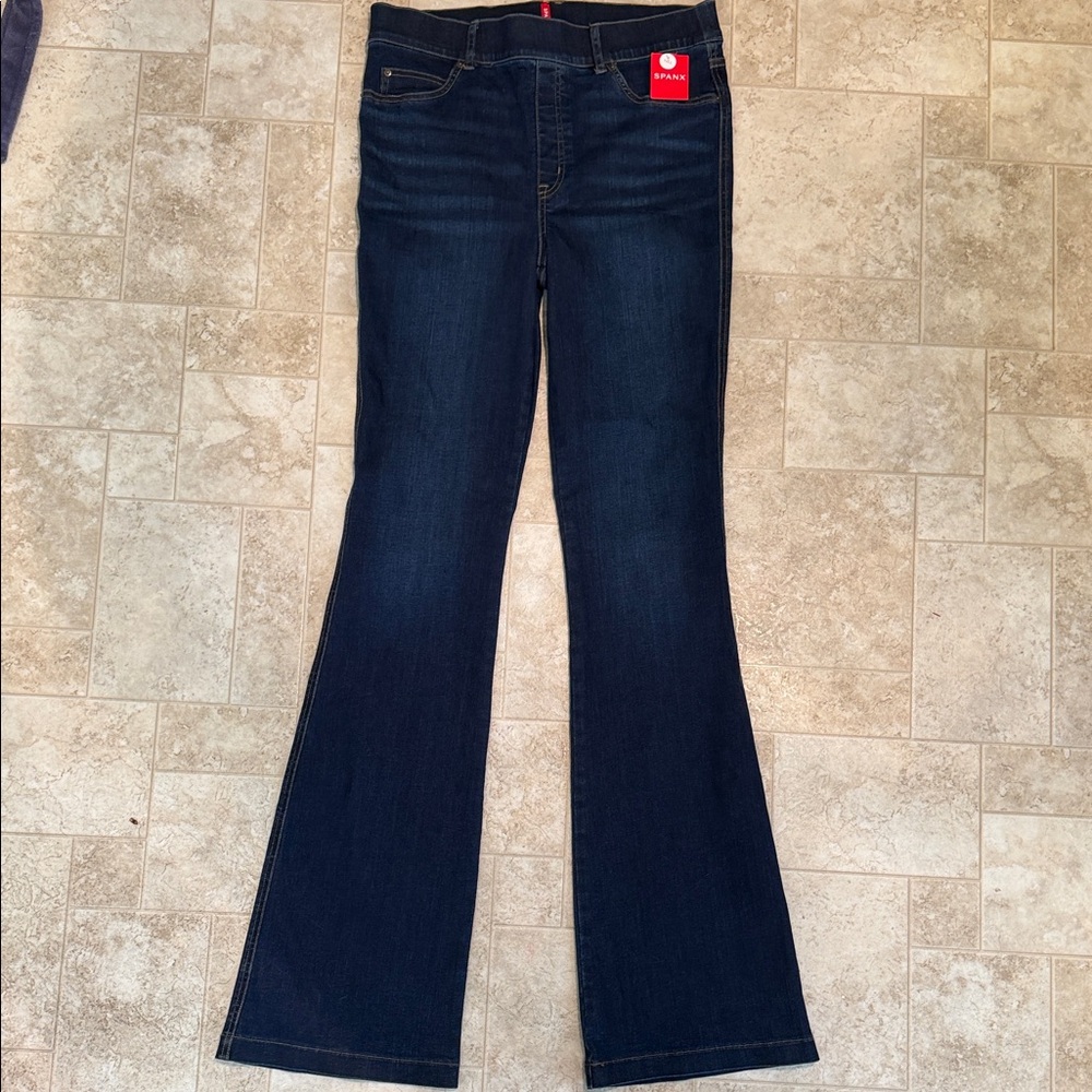 SPANX Indigo Wide Leg Jeans
